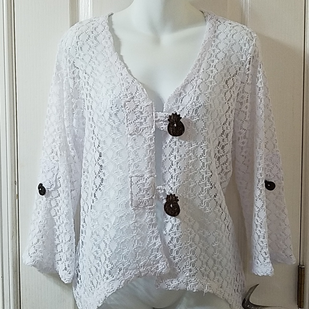 Nina Leonard White Beach Cover Up